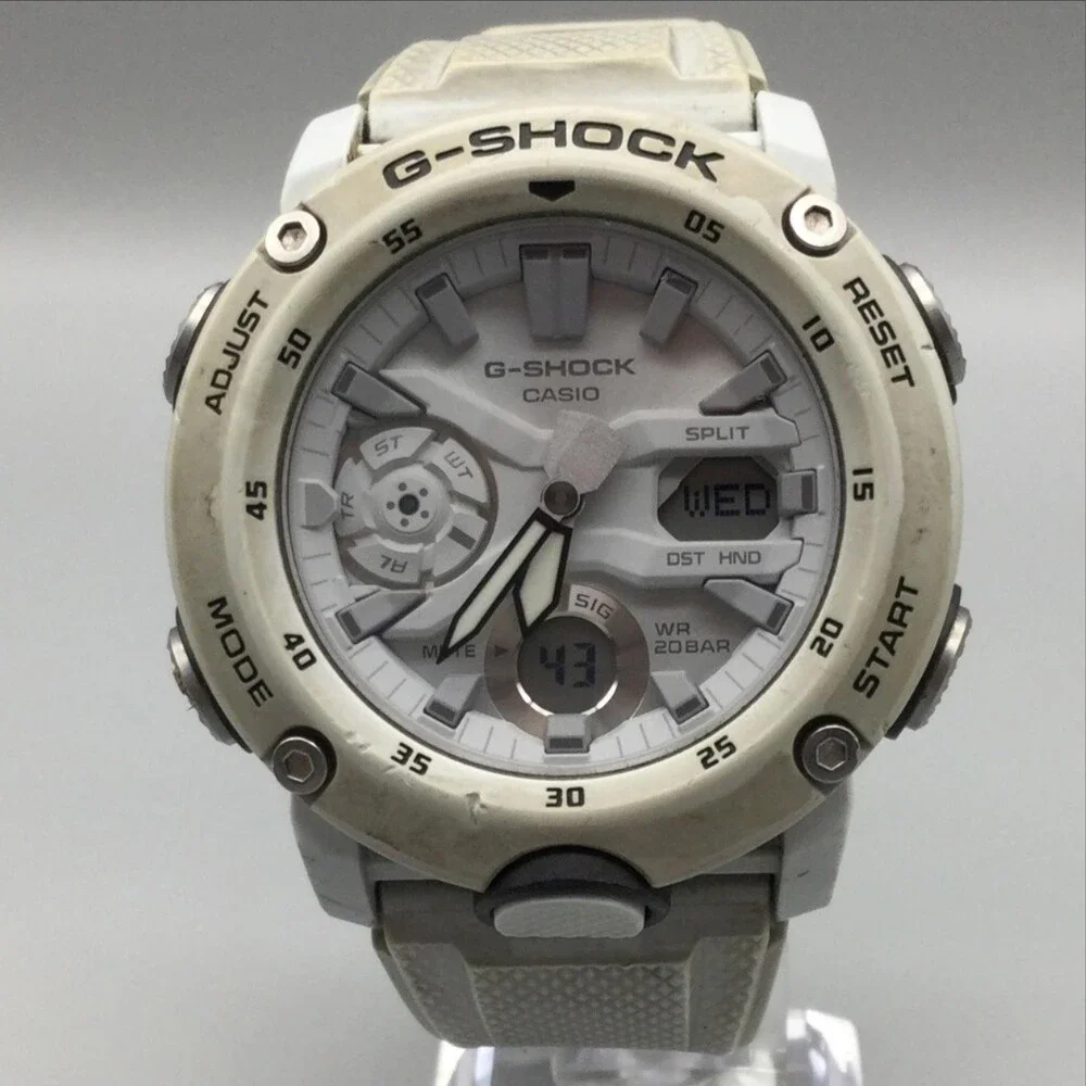 Casio G-SHOCK 5590 GA-2000 Mens Watch 46mm White Carbon Core New Battery